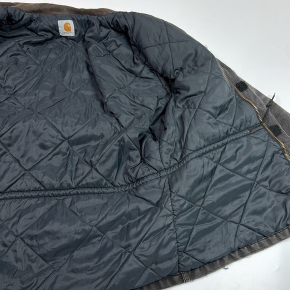 Vintage Carhartt C03 Arctic Black Insulated Canvas Chore Jacket Grunge Large 90s - Picture 11 of 12
